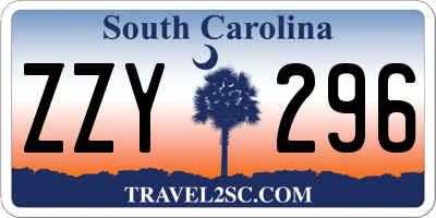 SC license plate ZZY296