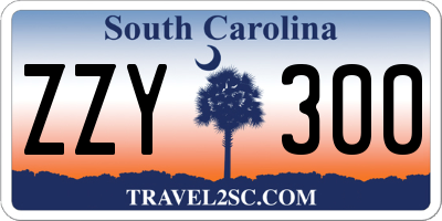 SC license plate ZZY300