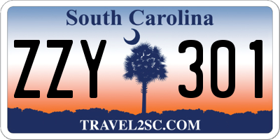 SC license plate ZZY301