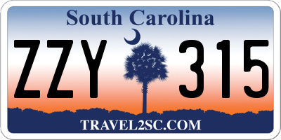 SC license plate ZZY315