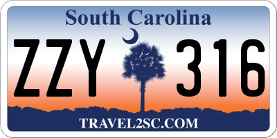 SC license plate ZZY316