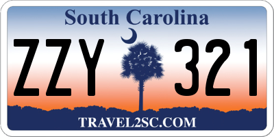 SC license plate ZZY321