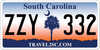 SC license plate ZZY332