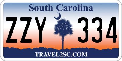 SC license plate ZZY334