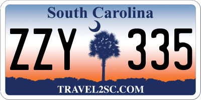 SC license plate ZZY335