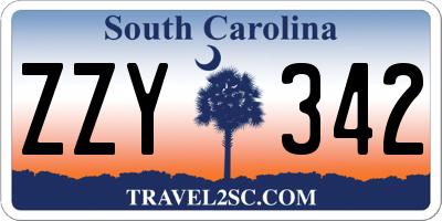 SC license plate ZZY342