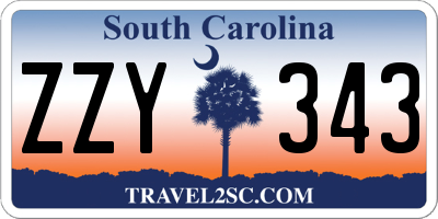 SC license plate ZZY343