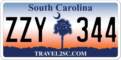 SC license plate ZZY344