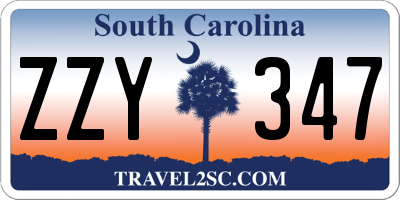 SC license plate ZZY347