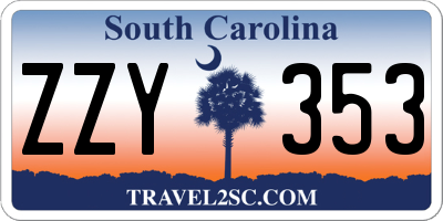 SC license plate ZZY353