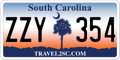 SC license plate ZZY354