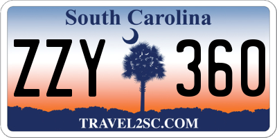 SC license plate ZZY360