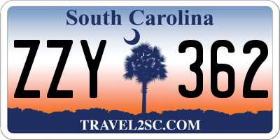 SC license plate ZZY362