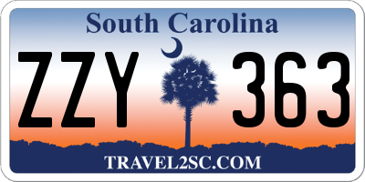 SC license plate ZZY363