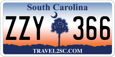 SC license plate ZZY366