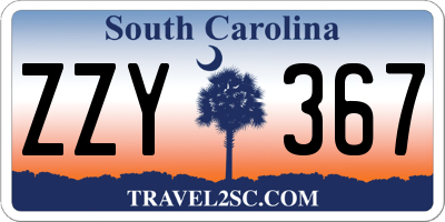 SC license plate ZZY367