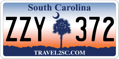 SC license plate ZZY372