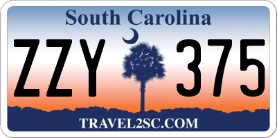 SC license plate ZZY375