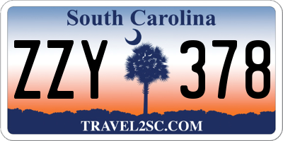 SC license plate ZZY378