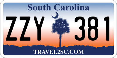 SC license plate ZZY381