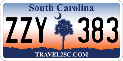 SC license plate ZZY383