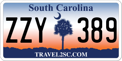 SC license plate ZZY389