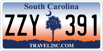 SC license plate ZZY391