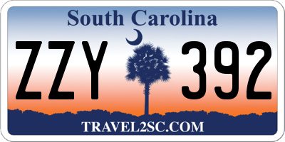 SC license plate ZZY392