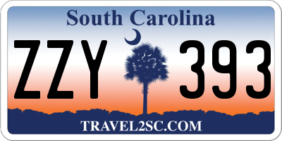 SC license plate ZZY393