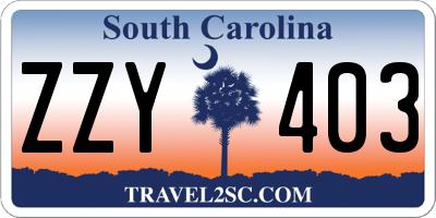 SC license plate ZZY403