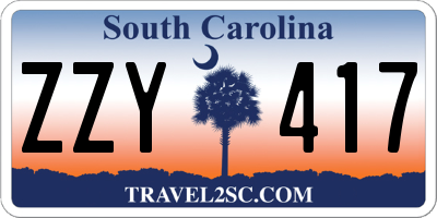 SC license plate ZZY417