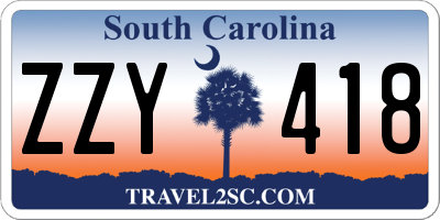 SC license plate ZZY418