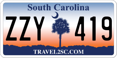 SC license plate ZZY419