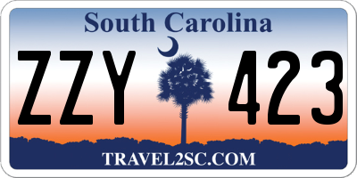 SC license plate ZZY423