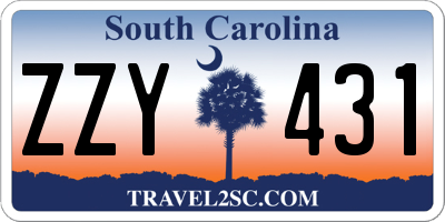 SC license plate ZZY431