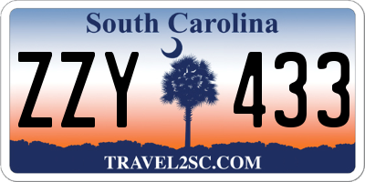 SC license plate ZZY433