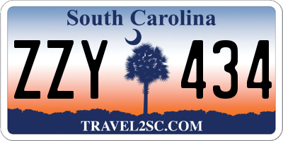 SC license plate ZZY434