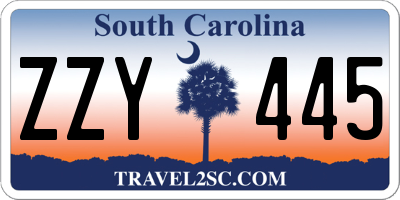 SC license plate ZZY445