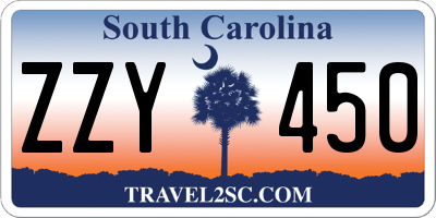 SC license plate ZZY450