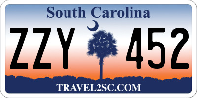SC license plate ZZY452
