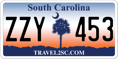 SC license plate ZZY453