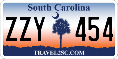 SC license plate ZZY454