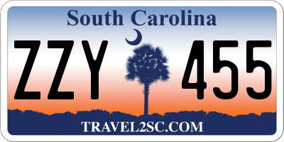 SC license plate ZZY455