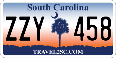 SC license plate ZZY458
