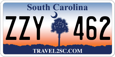 SC license plate ZZY462