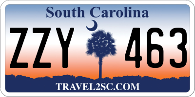 SC license plate ZZY463