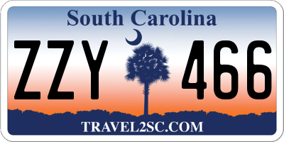 SC license plate ZZY466