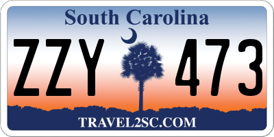 SC license plate ZZY473