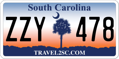 SC license plate ZZY478