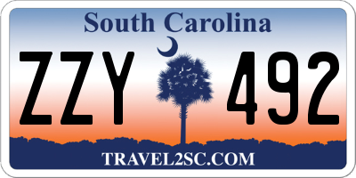 SC license plate ZZY492